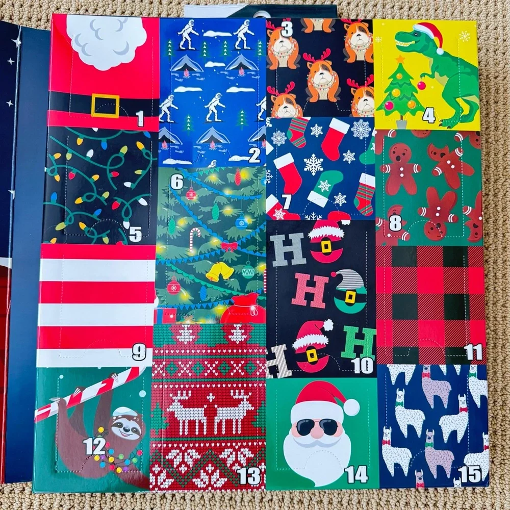 Christmas 15 Days of Socks Advent Calendar  15 Pair Mens Socks) NIB